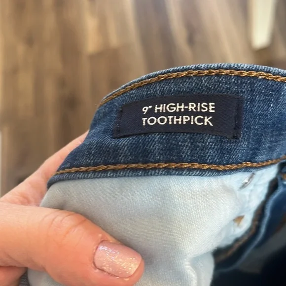 J Crew Denim Jean Pants 9 Inch High Rise Toothpick Distressed Blue size 27 - Picture 10 of 10